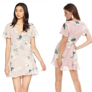 Show me your Mumu floral wraparound pink flowy dress.  Size XS